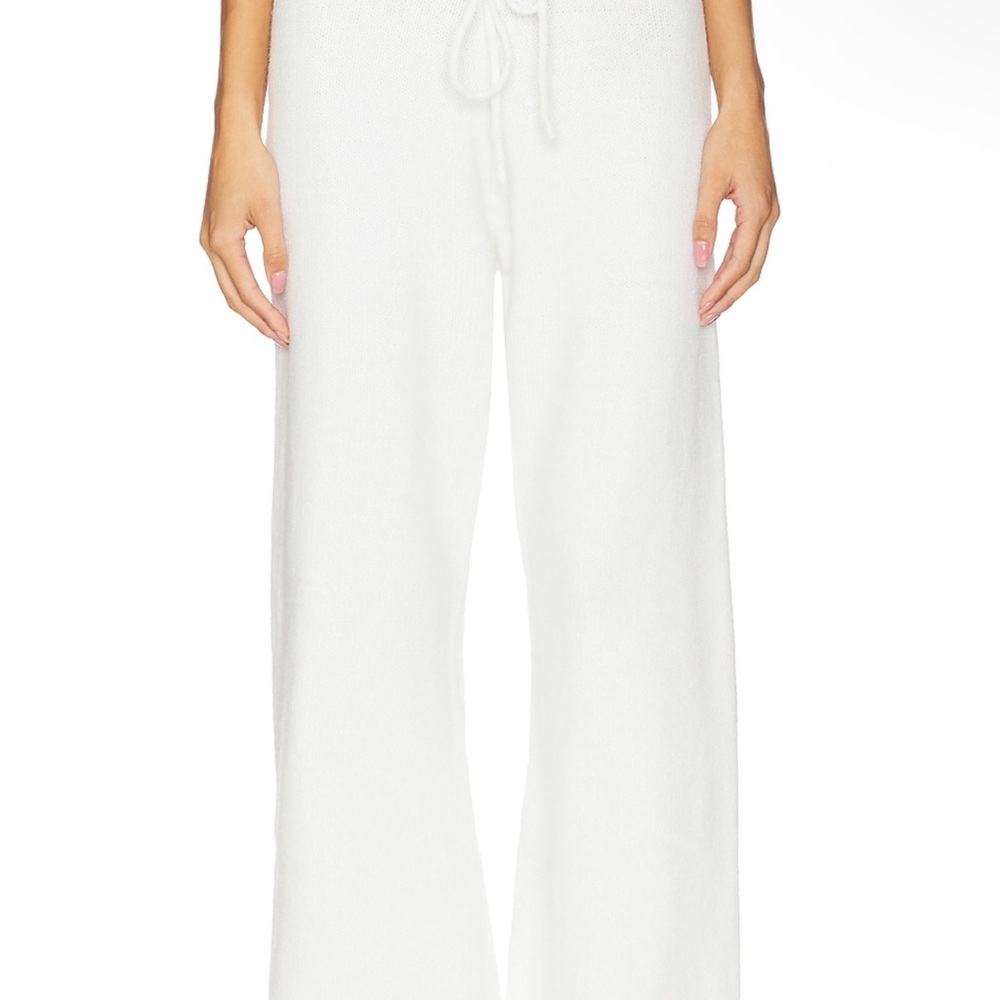 White Wide-Leg High-Rise Pants